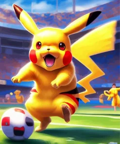 Football Pikachu Art Diamond Painting