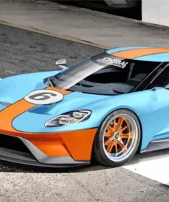 Ford Blue And Orange Art Diamond Painting