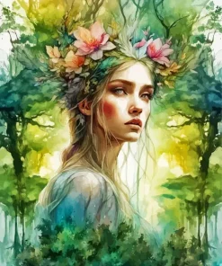 Forest Girl Art Diamond Painting