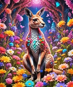 Forest Kangaroo Diamond Painting