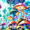 Forest Mushroom Art Diamond Painting