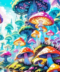 Forest Mushroom Art Diamond Painting
