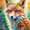Fox Flower Art Diamond Painting