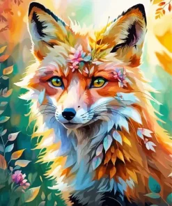 Fox Flower Art Diamond Painting