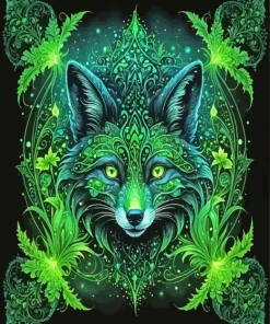 Fox Green Art Diamond Painting