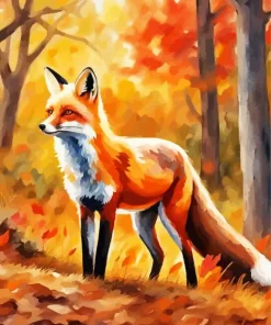 Fox In Autumn Diamond Painting