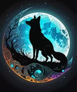 Fox Silhouette Art Diamond Painting