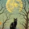 Full Moon Cat Diamond Painting