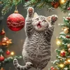 Funny Christmas Cat Diamond Painting