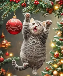 Funny Christmas Cat Diamond Painting
