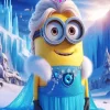 Funny Minion Elsa Diamond Painting
