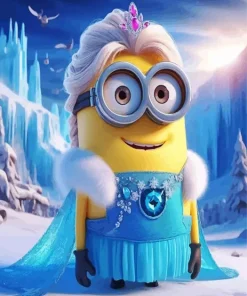 Funny Minion Elsa Diamond Painting