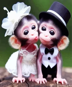 Funny Monkeys Couple Diamond Painting