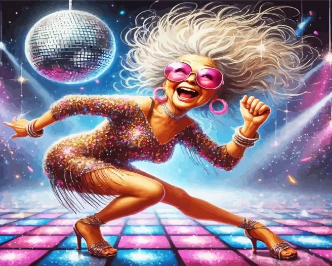 funny old lady dancing Diamond Paintings Funny Old Lady Dancing Diamond Painting