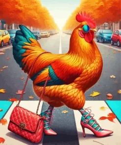Funny Stylish Chicken Diamond Painting