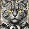 Gangster Cat Diamond Painting