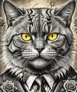 Gangster Cat Diamond Painting