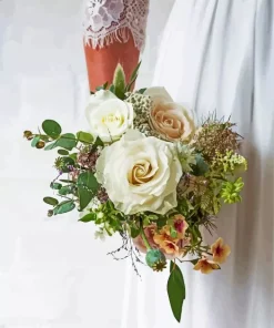 Girl Holding Flowers Diamond Painting