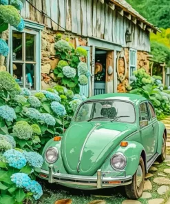 Green Bug Car Diamond Painting