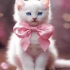 Kitten With Pink Bow Diamond Painting
