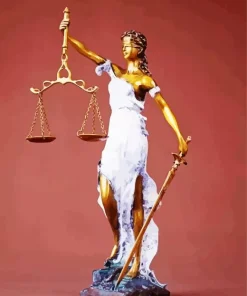 Lady Justice With Sword Statue Diamond Painting