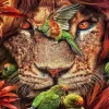 Lion And Parrots Diamond Painting