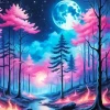 Pink Forest Diamond Painting