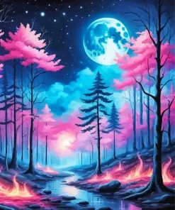 Pink Forest Diamond Painting