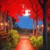 Red Forest Art Diamond Painting