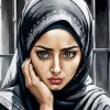 Sad Girl Hijab Art Diamond Painting