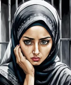 Sad Girl Hijab Art Diamond Painting
