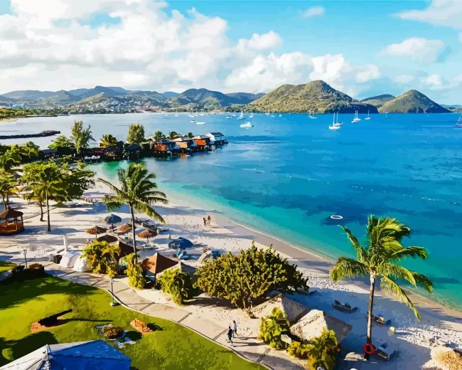 saint lucia in the caribbean Diamond By Numbers Saint Lucia In The Caribbean Diamond Painting