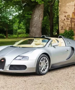 Silver Bugatti Veyron Diamond Painting