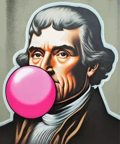 Thomas Jefferson Blowing Bubble Gum Diamond Painting