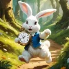 White Bunny Alice In Wonderland Diamond Painting