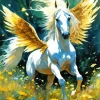 White Friesian Horse And Wings Diamond Painting