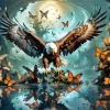 Butterflies And Eagle Diamond Painting