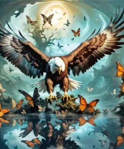 Butterflies And Eagle Diamond Painting