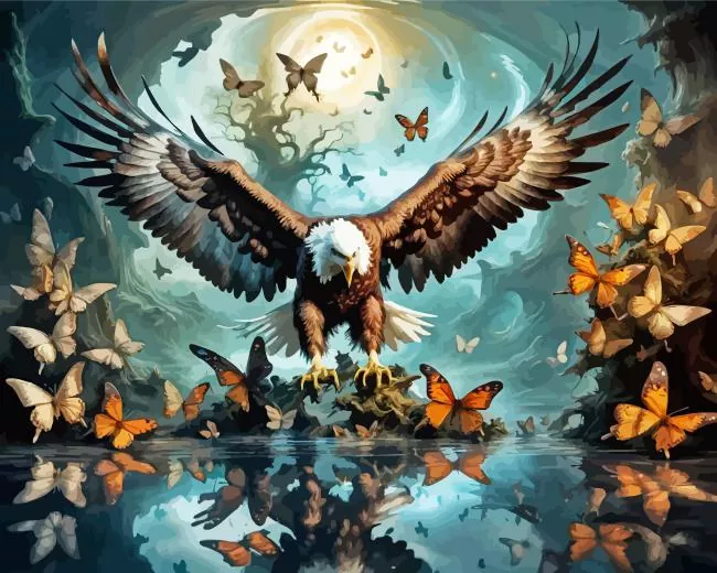 Butterflies and eagle Diamond Dotz Butterflies And Eagle Diamond Painting