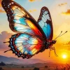 Butterfly At Sunset Diamond Painting