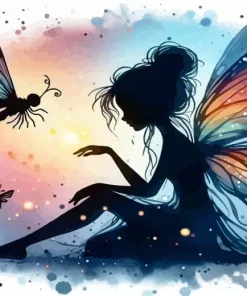 Butterfly Fairy Silhouette Diamond Painting