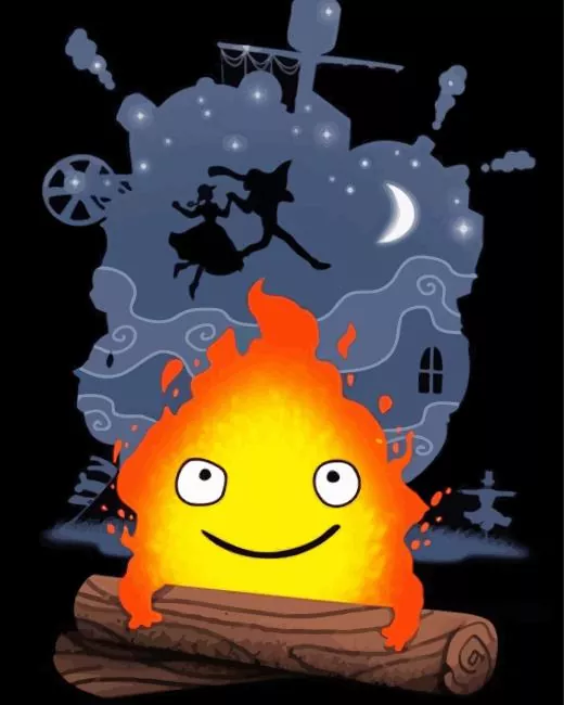 Fire Demon calcifer howls moving castle Diamond Paintings Fire Demon Calcifer Howls Moving Castle Diamond Painting
