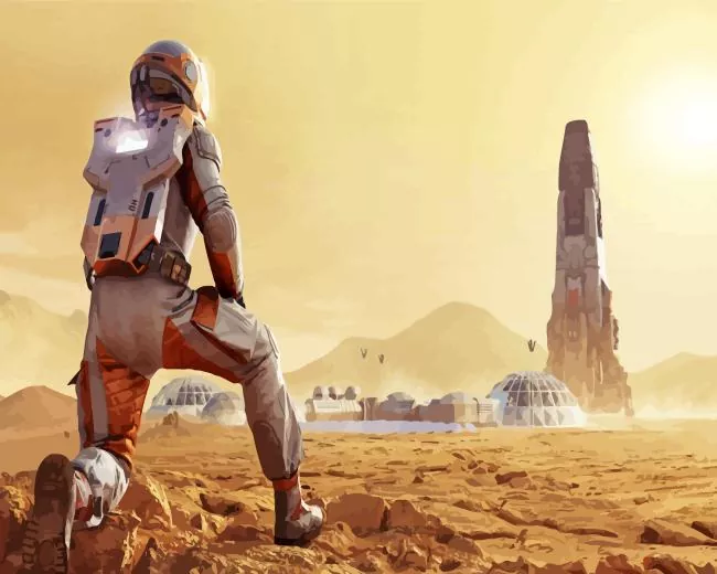 astronaut on mars Diamond Paintings Astronaut On Mars Diamond Painting
