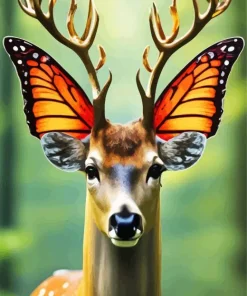 Butterfly Deer Diamond Painting