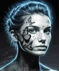 Butterfly Drawing On Face Art Diamond Painting