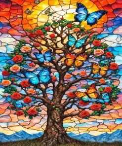 Butterfly Tree Art Diamond Painting