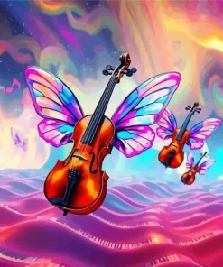 Butterfly Violins Diamond Painting