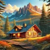 Cabin In Forest Diamond Painting