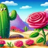 Cactus And Rose Diamond Painting