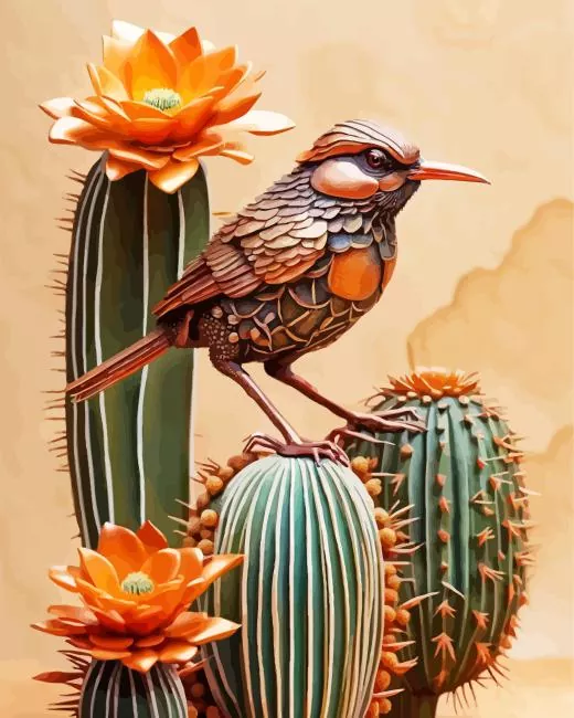 cactus wren Diamond Paintings Cactus Wren Bird Diamond Painting